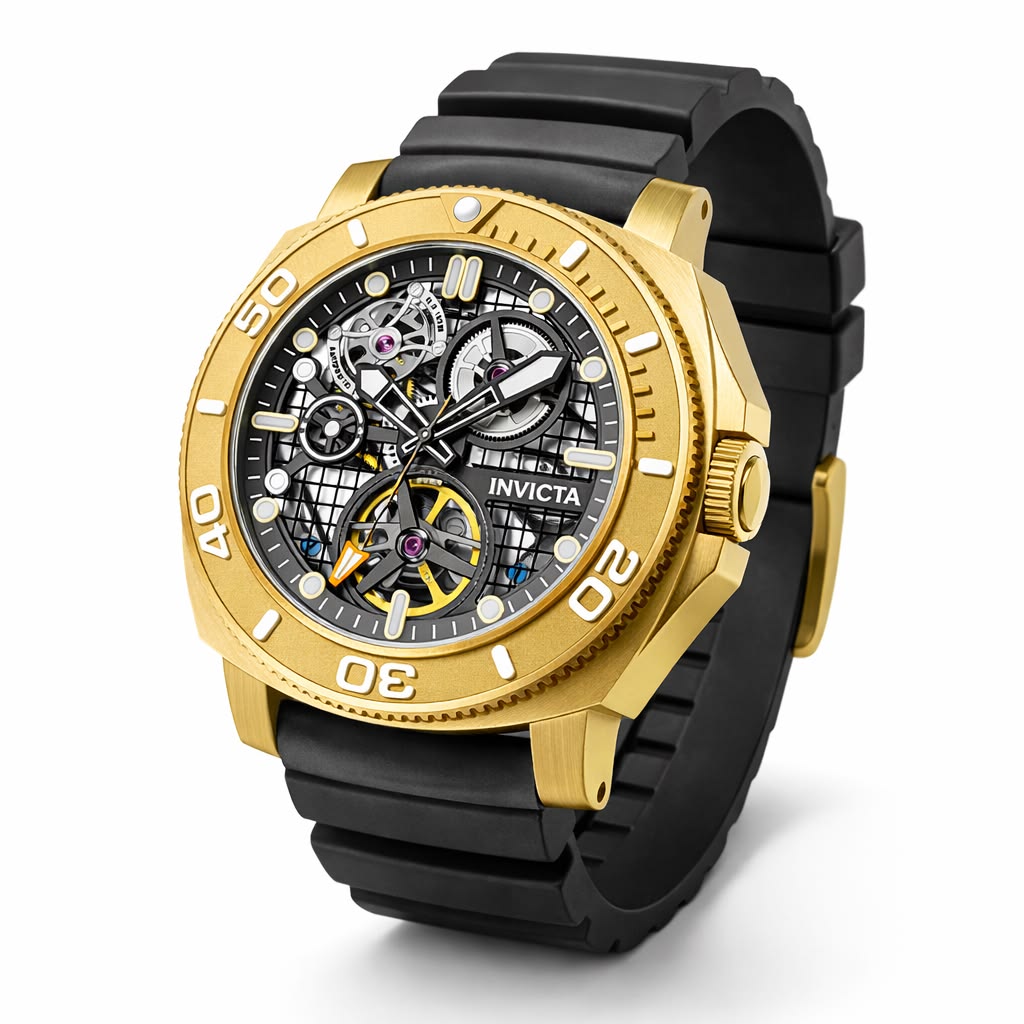 Invicta Sea Hunter Obdisian Skeleton Automático 69463
